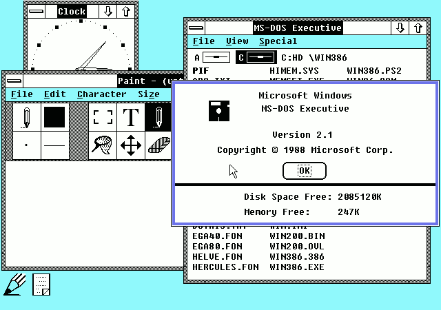 Microsoft 1988  Windows 2.1