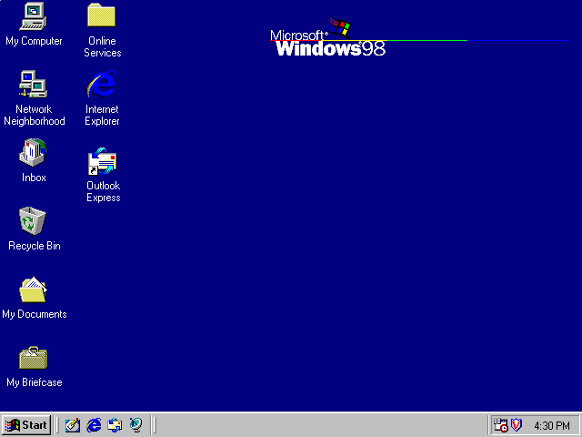 microsoft 1998  Windows 98 screen shot
